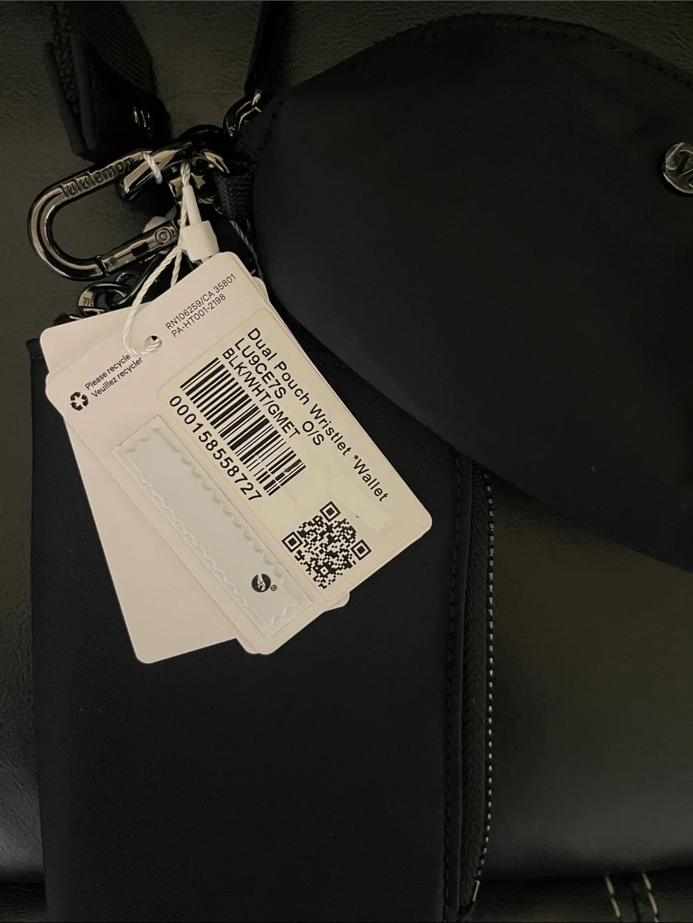 lululemon Black Dual Pouch Wristlet Wallet - Picture 3 of 3
